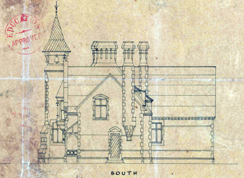 Saint Andrews School south elevation about 1870
